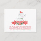 Cute kerst Elephant | Boeken voor Baby shower Informatiekaartje (Voorkant)