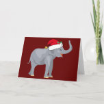 Cute kerst Elephant Feestdagen Kaart<br><div class="desc">Vakantiesdieren zijn mijn favoriete deel van Kerstmis. Een mooie grijze olifant met een rode kersthoed die er gelukkig uitziet. Dit vult me met de kerstsfeer.</div>