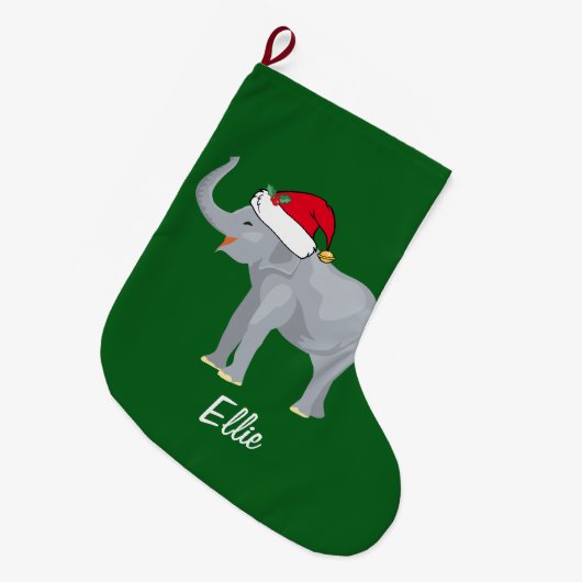 Cute kerst Elephant Grote Kerstsok (Voorkant (Hangend))