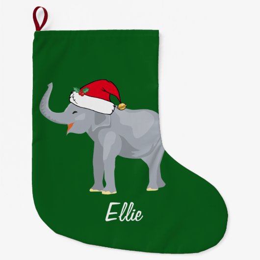 Cute kerst Elephant Grote Kerstsok (Voorkant)