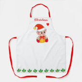 Cute Kerst elf & hulstbes blad decoratie Schort (Voorkant)