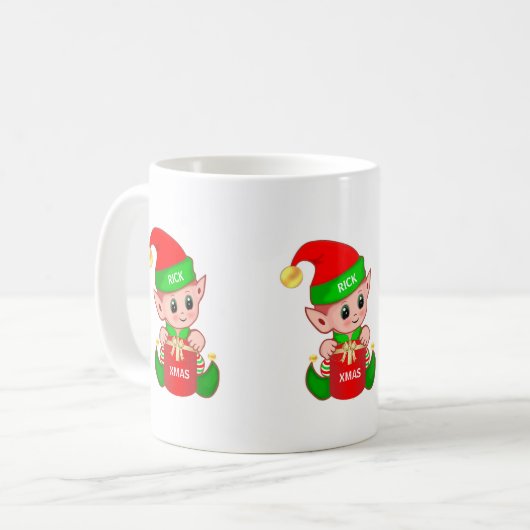 Cute kerst elf koffiemok (Voorkant links)