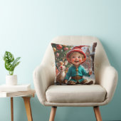 Cute Kerst Elf & Rendier Worp Kussen (Stoel)