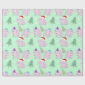 Cute kerst elphant Patroon Cadeaupapier (Vlak)