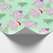 Cute kerst elphant Patroon Cadeaupapier (Hoek)