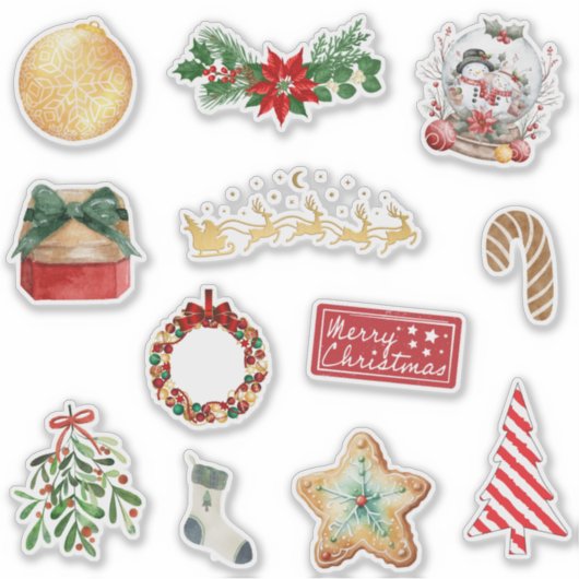 Cute Kerst Festiv Sticker Set (Voorkant)