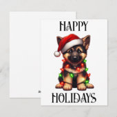 Cute kerst German Shepherd Feestdagenkaart (Voorkant / Achterkant)