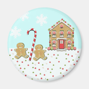 Cute Kerst Gingerbread Koekjes Huis Magneet