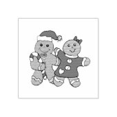 Cute Kerst Gingerbread Koppel Rubberstempel (Afrduk)