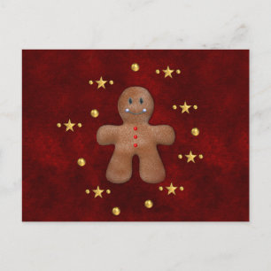 Cute kerst Gingerbrood Man Feestdagenkaart