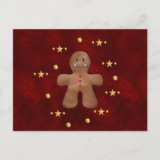 Cute kerst Gingerbrood Man Feestdagenkaart (Voorkant)