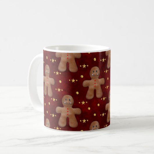 Cute kerst Gingerbrood Man Koffiemok (Voorkant links)