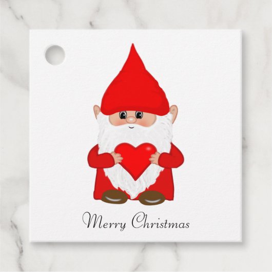 Cute kerst Gnome Bedankjes Labels (Voorkant)