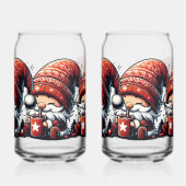 Cute kerst Gnome Blikvorm Glas (Links)