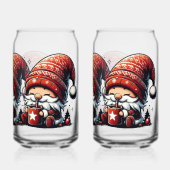 Cute kerst Gnome Blikvorm Glas (Achterkant)
