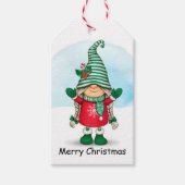 Cute kerst Gnome Cadeaulabel (Voorkant)