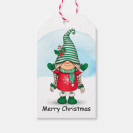 Cute kerst Gnome Cadeaulabel