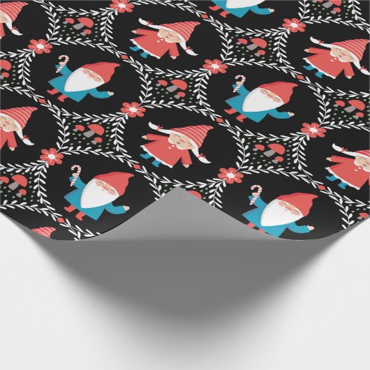 Cute kerst Gnome Cadeaupapier (Hoek)