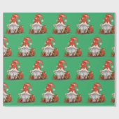Cute kerst Gnome Cadeaupapier (Vlak)