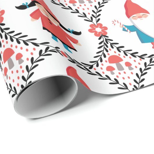 Cute kerst Gnome Cadeaupapier (Rol Hoek)