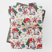 Cute kerst Gnome Inpakpapier Vel (In situ)