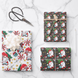 Cute kerst Gnome Inpakpapier Vel