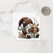 Cute kerst Gnome Notitiekaartje (Voorkant / Achterkant in situ)