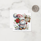 Cute kerst Gnome Notitiekaartje (Voorkant / Achterkant in situ)
