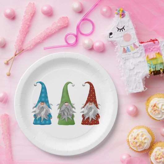 Cute kerst Gnome Papieren Bordje (Feest)