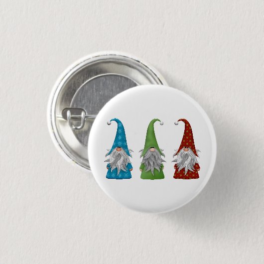 Cute kerst Gnome Ronde Button 3,2 Cm (Voorkant /achterkant)