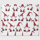 Cute kerst gnoome Patroon Cadeaupapier (Vlak)