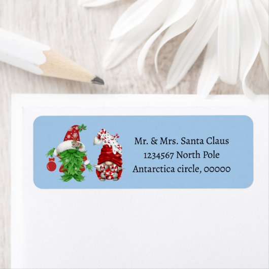 Cute kerst Green Scandinavian Gnome Etiket (Insitu)