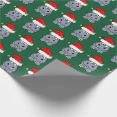 Cute kerst Hippo Cadeaupapier (Hoek)