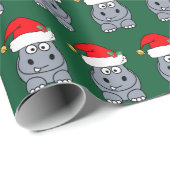 Cute kerst Hippo Cadeaupapier (Rol Hoek)