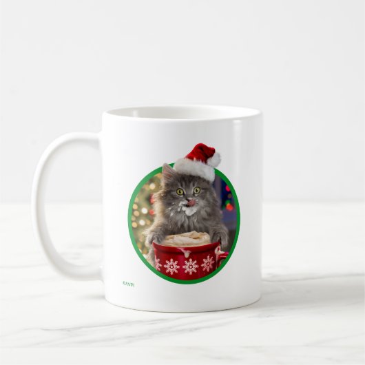 Cute kerst Hot Cocaca-Kat Koffiemok (Links)