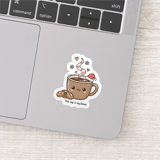 Cute Kerst Hot Cocoa Sticker  (Detail)