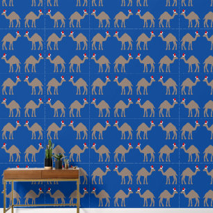 Cute Kerst Kameel Patroon Behang