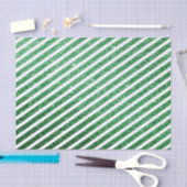 Cute Kerst Kerststok Glitter Groen Gestreepte Tissuepapier (Craft)