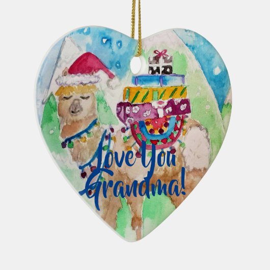 Cute Kerst Lama Love You Oma Decoratie (Rechts)