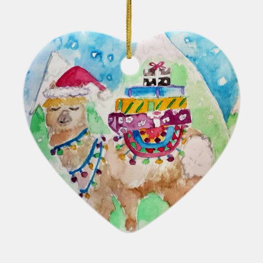 Cute Kerst Lama Love You Oma Decoratie (Achterkant)