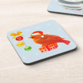 Cute kerst Little Bird Bier Onderzetter (Linkerzijde)
