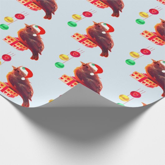 Cute kerst Little Bird Cadeaupapier (Hoek)