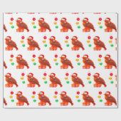 Cute kerst Little Bird Cadeaupapier (Vlak)