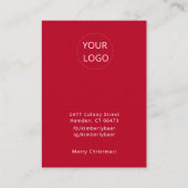 Cute Kerst Logo Wit Rood Oorbel Display Visitekaartje (Achterkant)