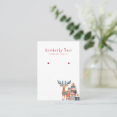 Cute Kerst Logo Wit Rood Oorbel Display Visitekaartje (Staand voorkant)