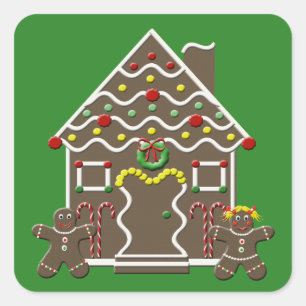 Cute kerst-ontbijt vierkante sticker