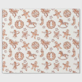 Cute kerst-ontbijtpatroon cadeaupapier (Vlak)