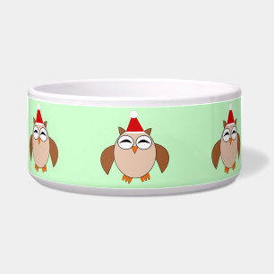 Cute kerst Owl Pet Bowl Voerbakje