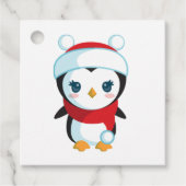 Cute kerst Penguin Bedankjes Labels (Voorkant)