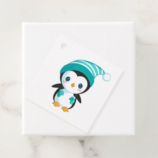 Cute kerst Penguin Bedankjes Labels (In situ)